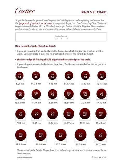 cartier ring chart.